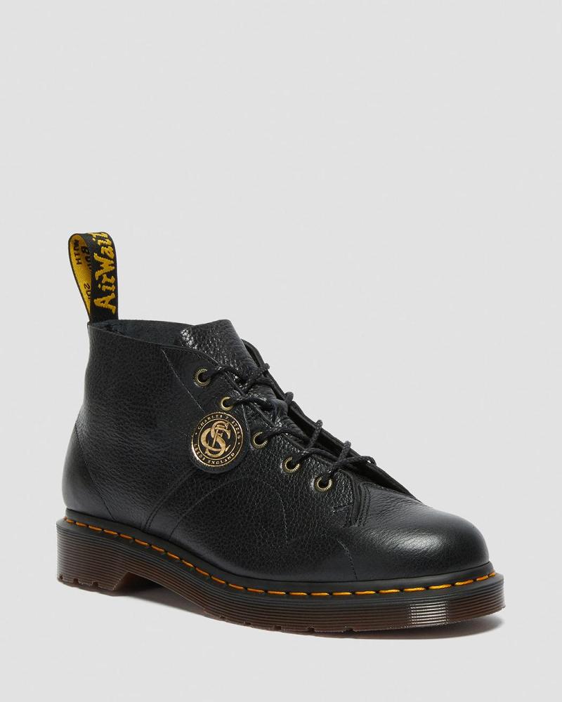 Botas De Mono Dr Martens Church Buckingham Cuero Hombre Negros | MX 263PJJ